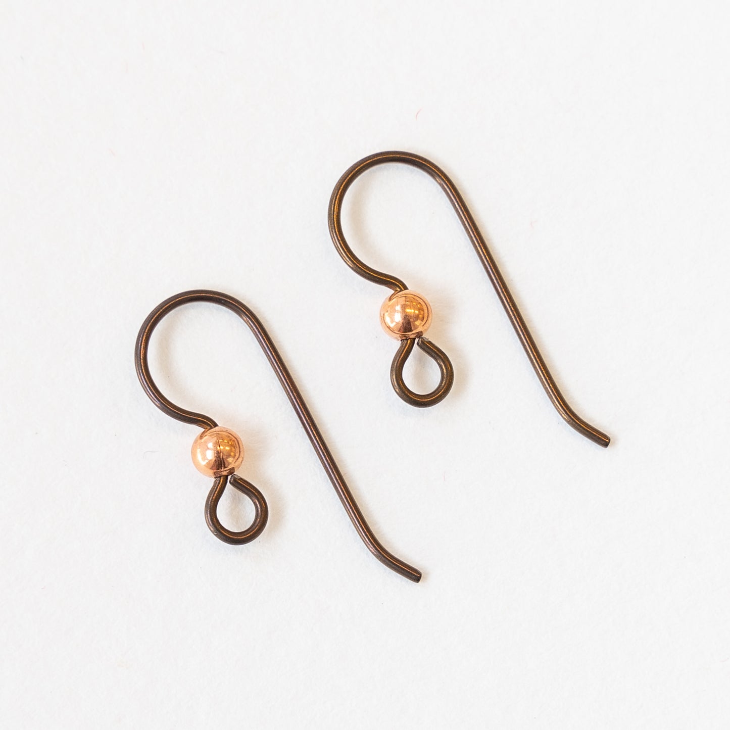Load image into Gallery viewer, 20g Niobium Copper Ear Wires with 3mm Ball Bead
