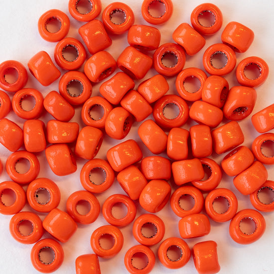 Vintage Venetian Seed Beads  - Orange - 100 beads