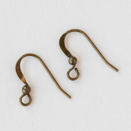 Brass Ear Wires with Ball  - 10 Pair