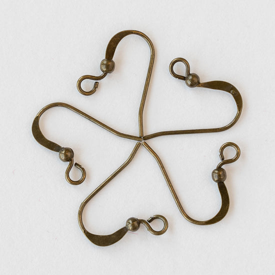 Brass Ear Wires with Ball  - 10 Pair