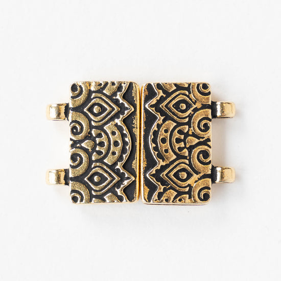 Temple Stitch-in Magnet Clasp- Antiqued Gold - 1 clasp