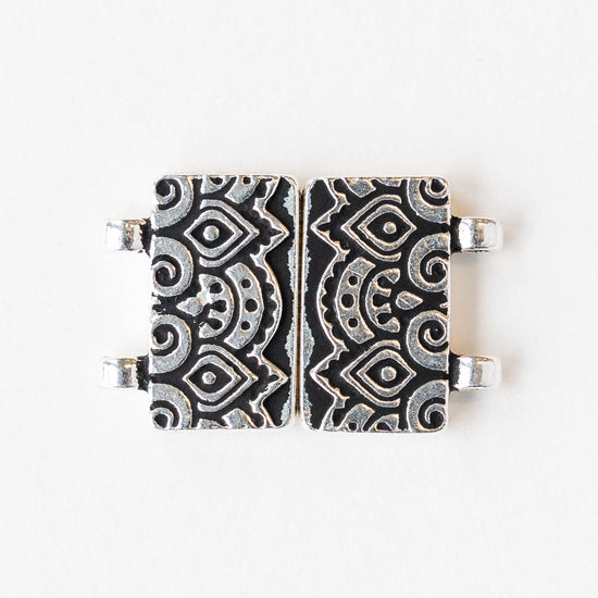 Temple Stitch-in Magnet Clasp - Antiqued Silver - 1 clasp