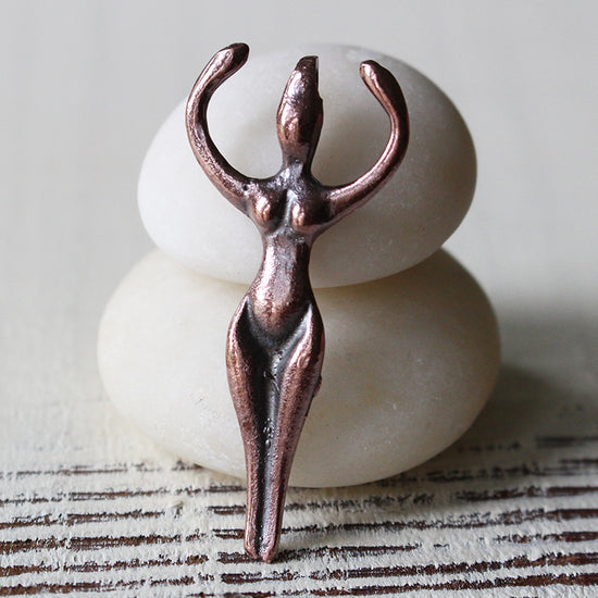 48mm Mykonos Metal Goddess Pendant - Bronze - Choose Amount