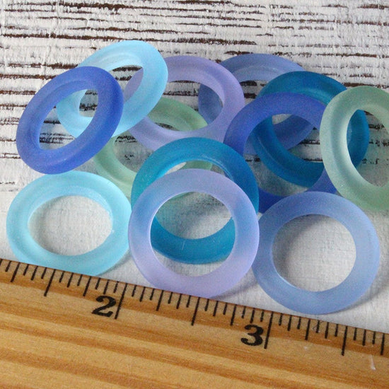 Load image into Gallery viewer, 23mm Frosted Glass Rings - Sapphire Blue
