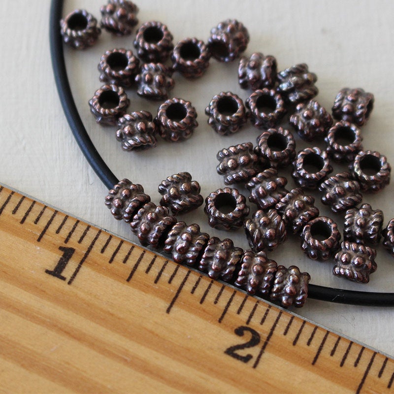 4.5x5mm Mykonos Metal Tube Spacer Beads - Bronze - 20 or 100