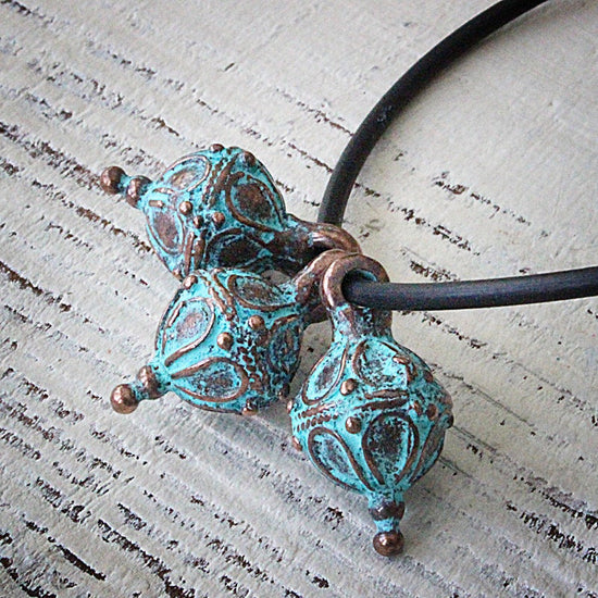 12mm Mykonos Metal Ball with Bale - Green Patina - 4 or 12