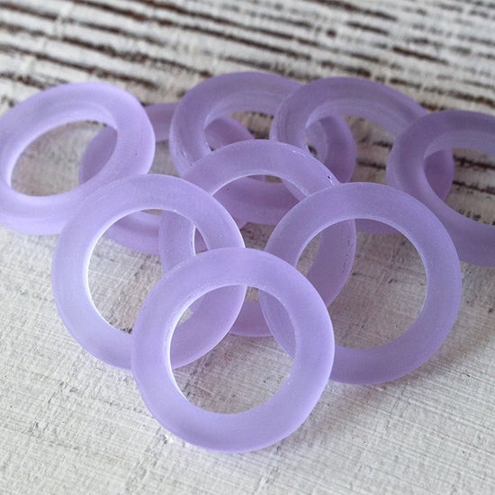 23mm Frosted Glass Rings - Lavender Alexandrite - 2 or 10