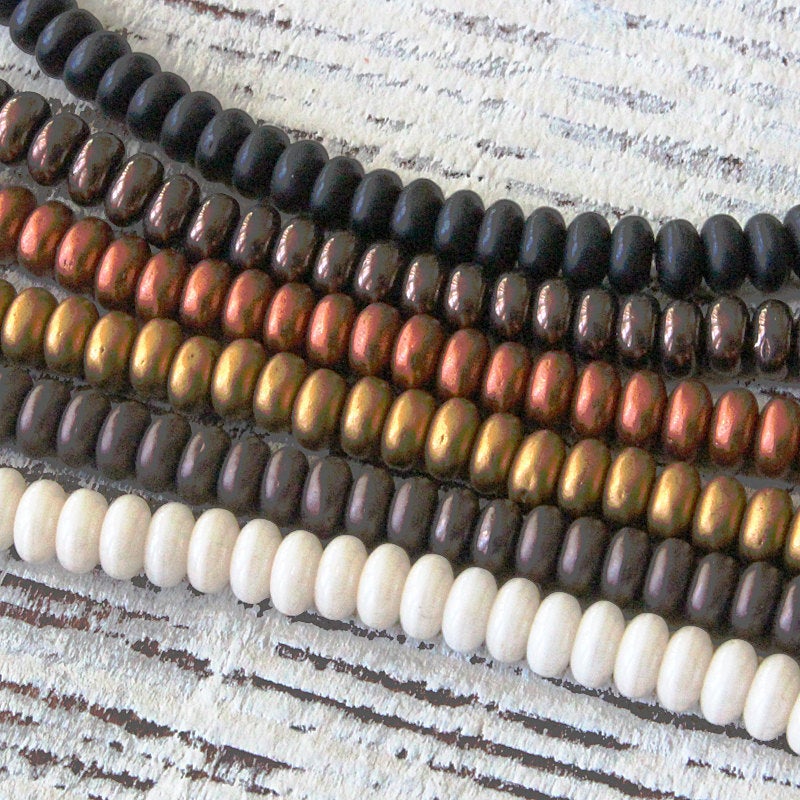 Load image into Gallery viewer, 4mm Rondelle Beads - Dark Matte Bronze - 100 beads
