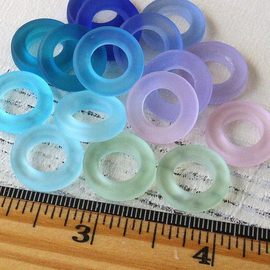 17mm Frosted Glass Rings - Lavender