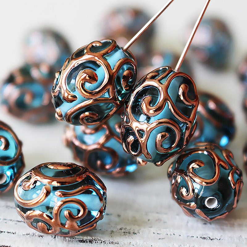 10x15mm Handmade Oval Lampwork Foil Beads - Cobalt Blue - 2,4 or 8 –  funkyprettybeads