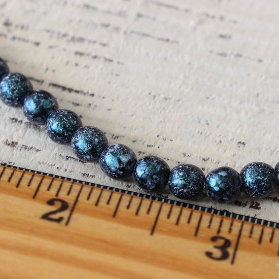 Load image into Gallery viewer, 6mm or 4mm Round Glass Beads - Night Sky Blue Galaxy
