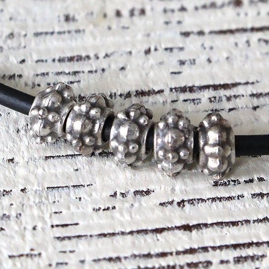 6.5mm Mykonos Metal Spacer Beads - Pewter