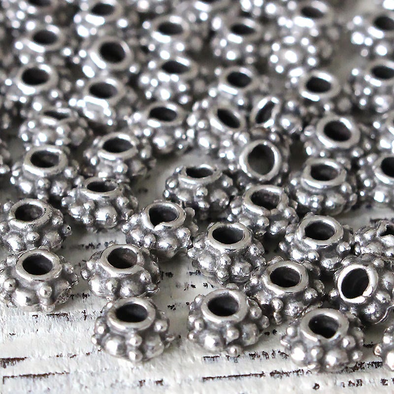 6mm Mykonos Metal Spacer Beads - Pewter