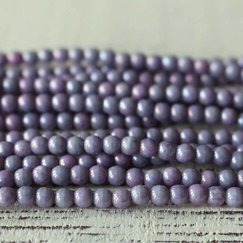 Load image into Gallery viewer, 4mm Round Glass Beads - Opaque Purple Pink - 100

