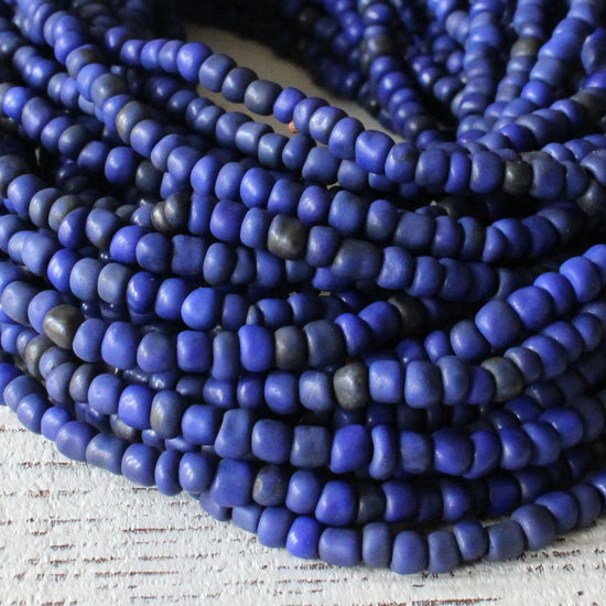Rustic Indonesian Seed Beads - Midnight Blue - 42 inches