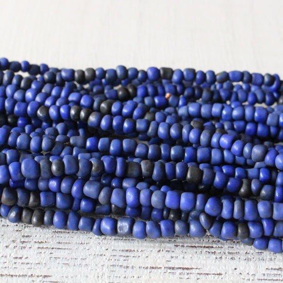 Rustic Indonesian Seed Beads - Midnight Blue - 42 inches