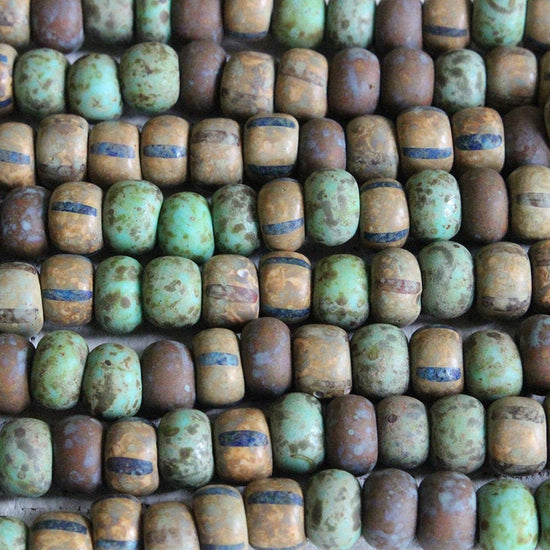 Size 31 Seed Beads - Green And Brown Matte Striped Seed Beads - Choose Amount