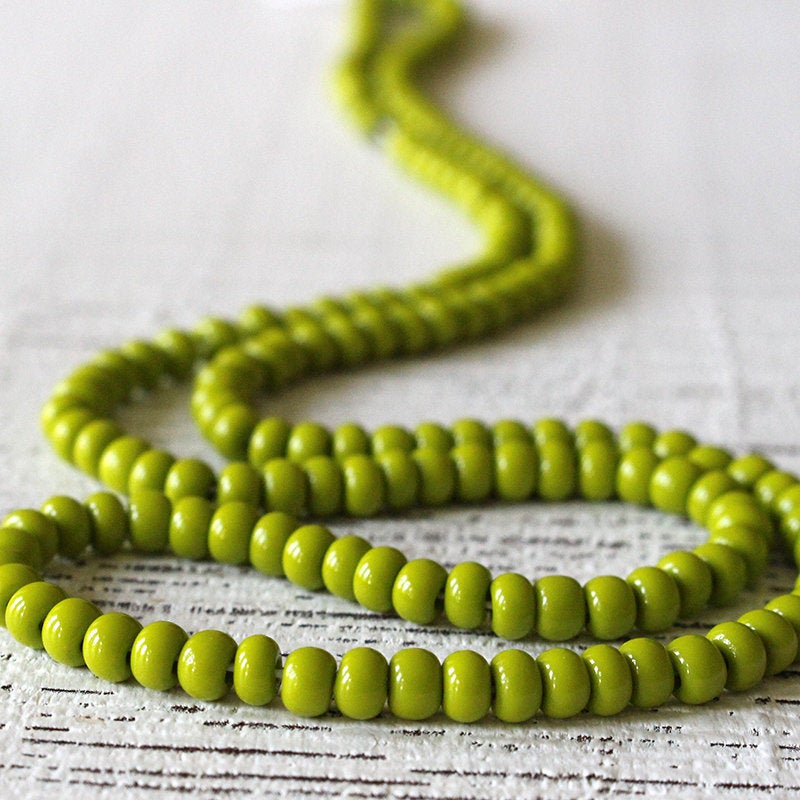 Size 6 Seed Beads - Chartreuse - Choose Amount