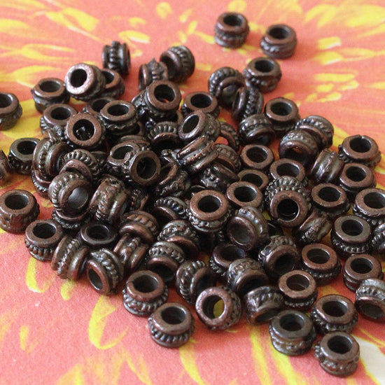 6.5mm Mykonos Metal Spacer Beads - Pewter