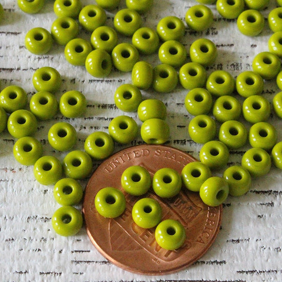 Size 6 Seed Beads - Chartreuse - Choose Amount