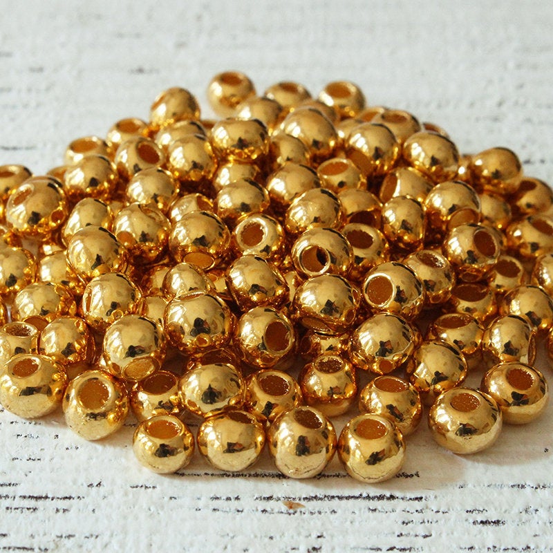 Load image into Gallery viewer, 5mm 24K Gold Coated Ceramic Round Beads - Gold
