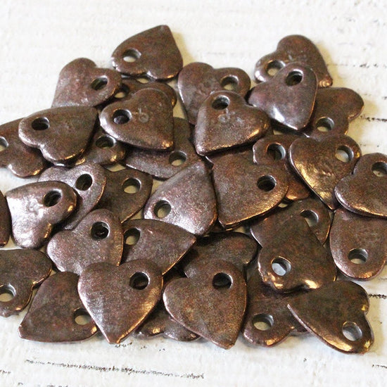 Load image into Gallery viewer, 10x11mm Mykonos Heart Beads - Bronze
