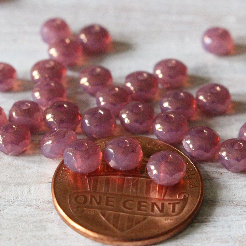 Load image into Gallery viewer, 3x5mm Rondelle Beads - Opaline Pink Rose Bronze - Choose Amount
