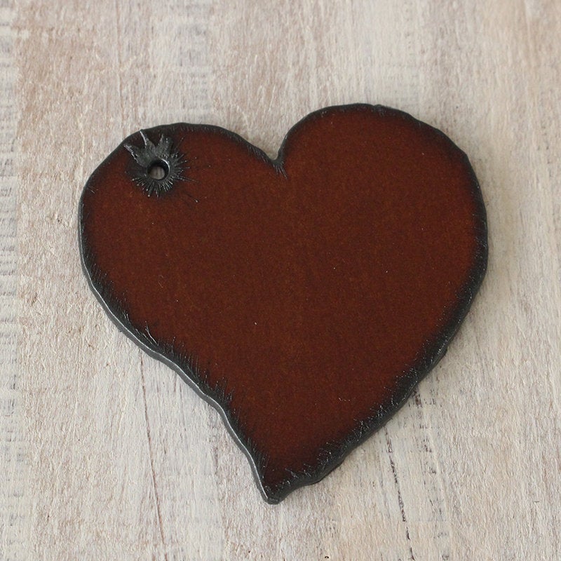 Load image into Gallery viewer, 44mm Rusted Iron Heart Pendant - 1 Pendant
