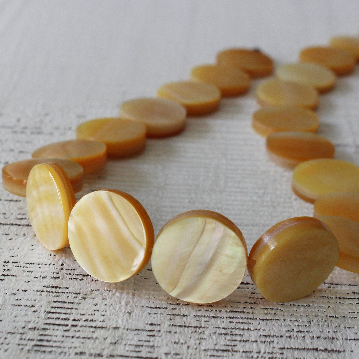 Load image into Gallery viewer, Natural Mother Of Pearl Coin Beads -  Shell Beads  -  - Shell Coin Beads - 16 Inch Strand

