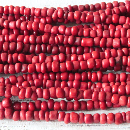 Load image into Gallery viewer, Rustic Indonesian Seed Beads - Red Coral - 42 inches
