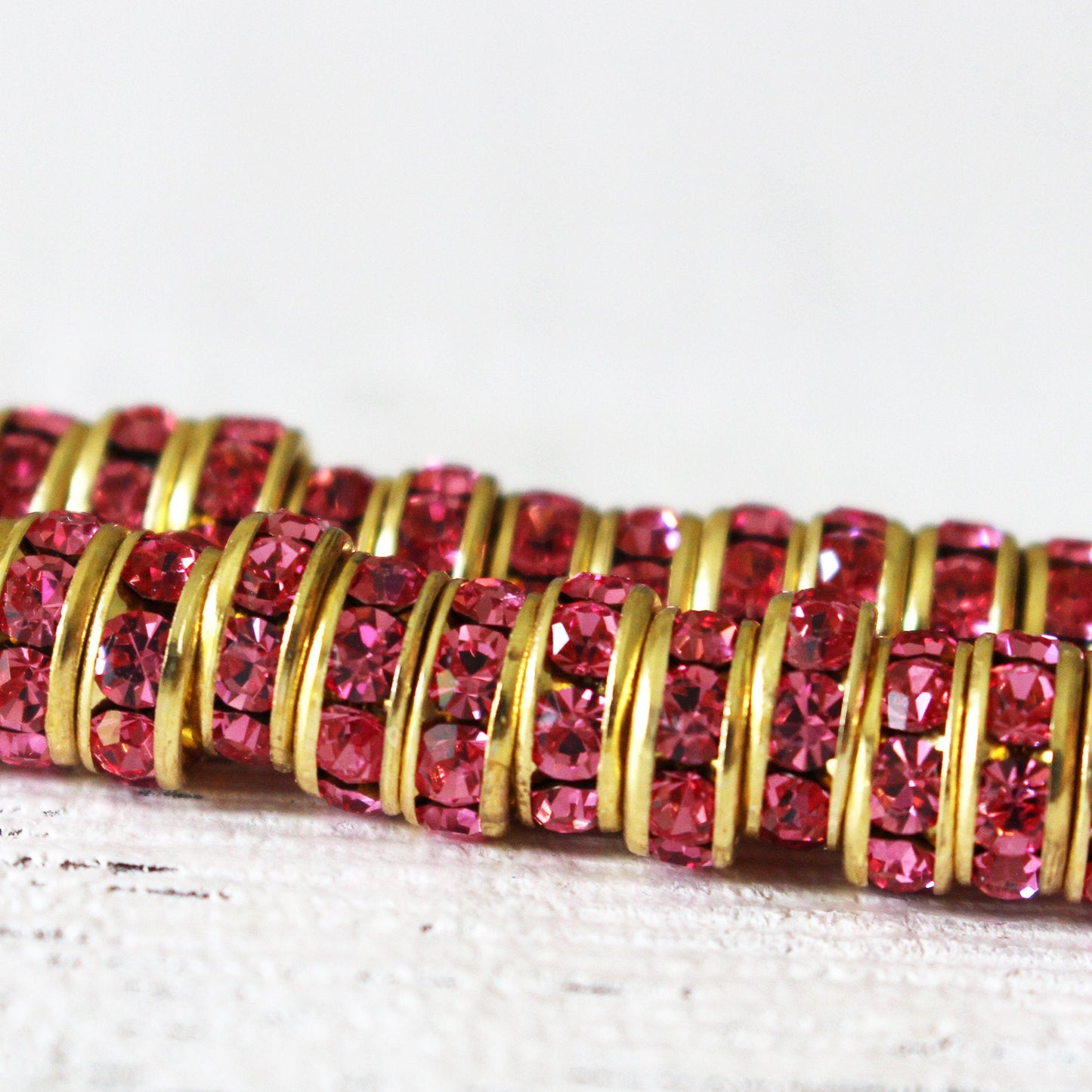 Swarovski Crystal Rhinestone Rondelle Beads - Pink Rose
