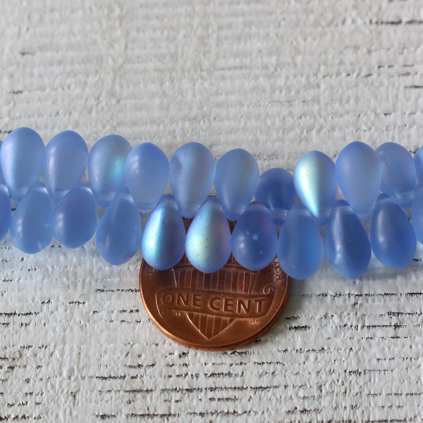 6x9mm Glass Teardrop Beads - Aqua Blue with Silver Dust - 50 Beads –  funkyprettybeads