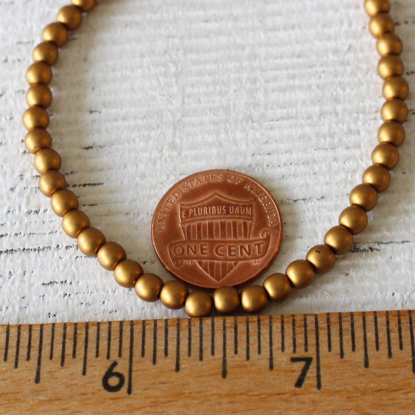 Load image into Gallery viewer, 4mm Round Glass Beads - Frosted Gold Matte - 100 beads

