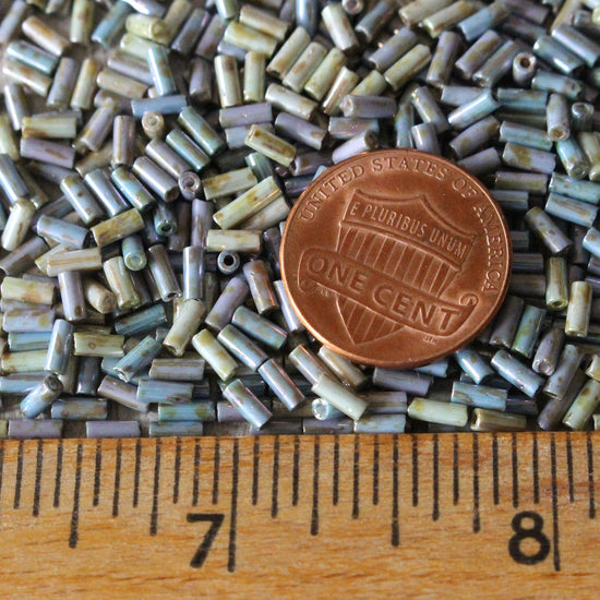 4mm Bugle Beads - Aged Alabaster Pastels - 10 grams