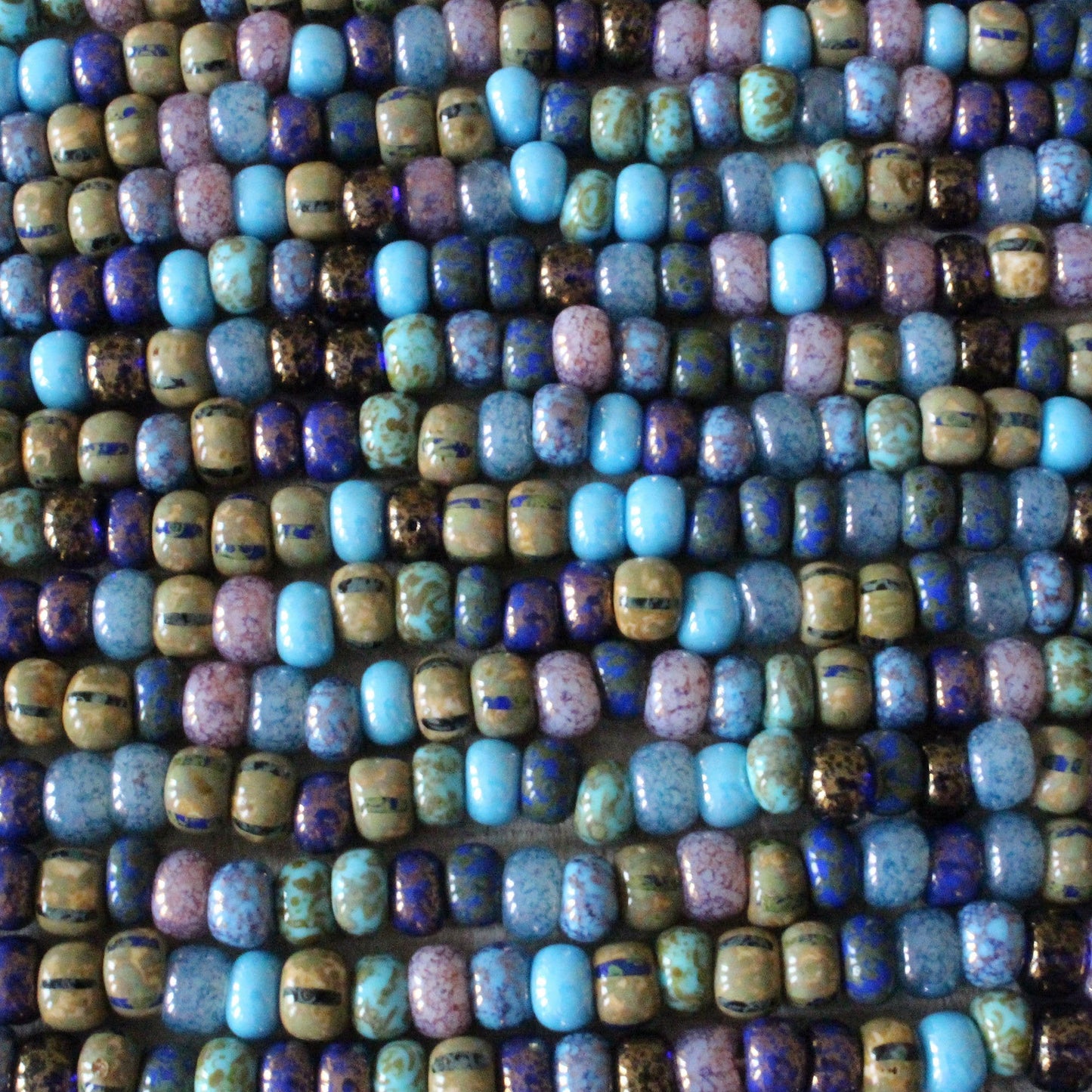 Size 31 Seed Beads - Lavender and Blue Picasso Beads - Choose Amount