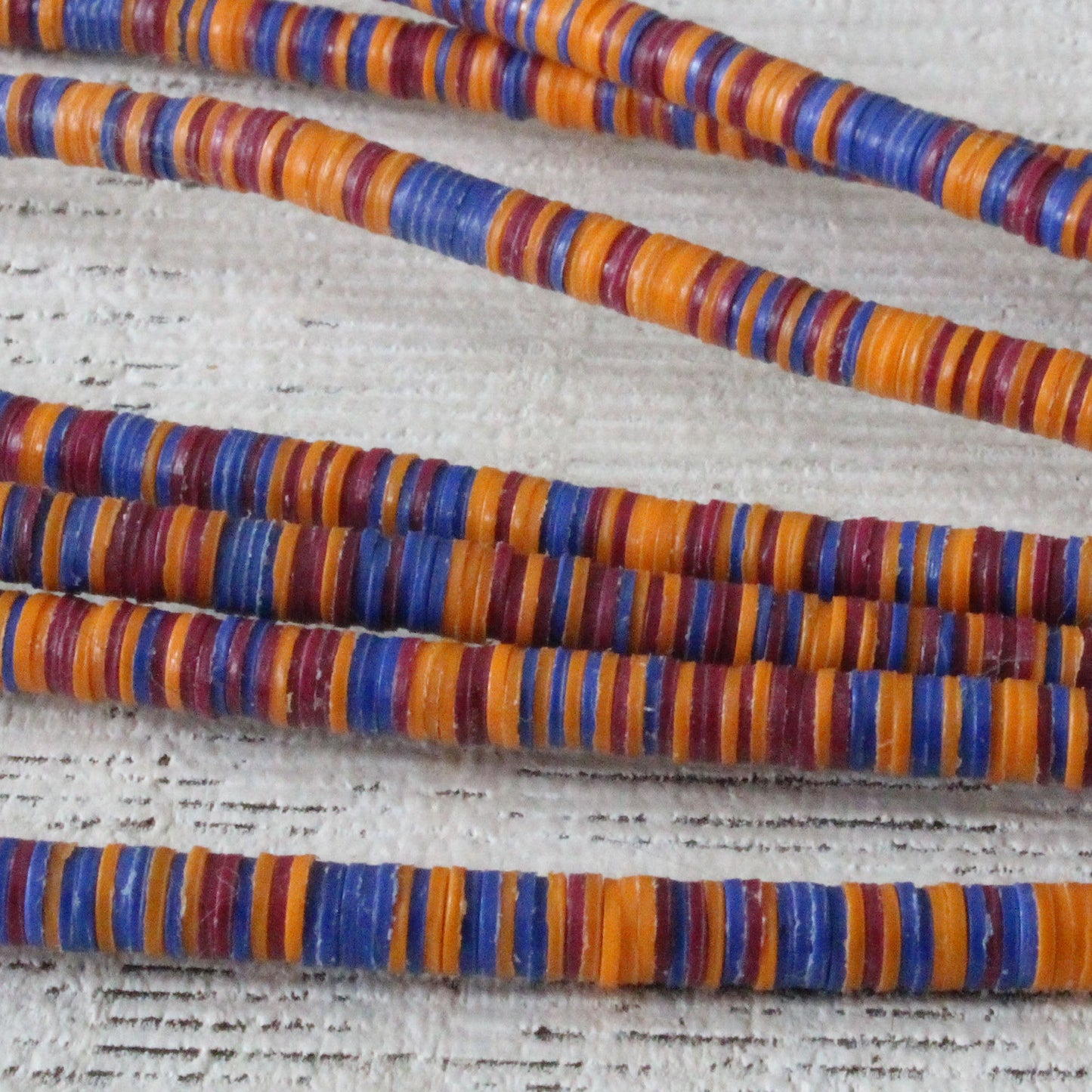 Load image into Gallery viewer, African Made Recycled Vinyl Disks - Colorful Recycled Beads - 33 Inch Strand
