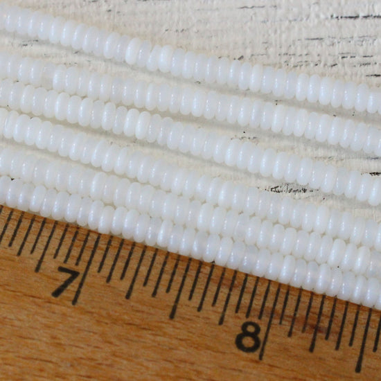 4mm Rondelle Beads - Opaline Moonstone - 50 Beads