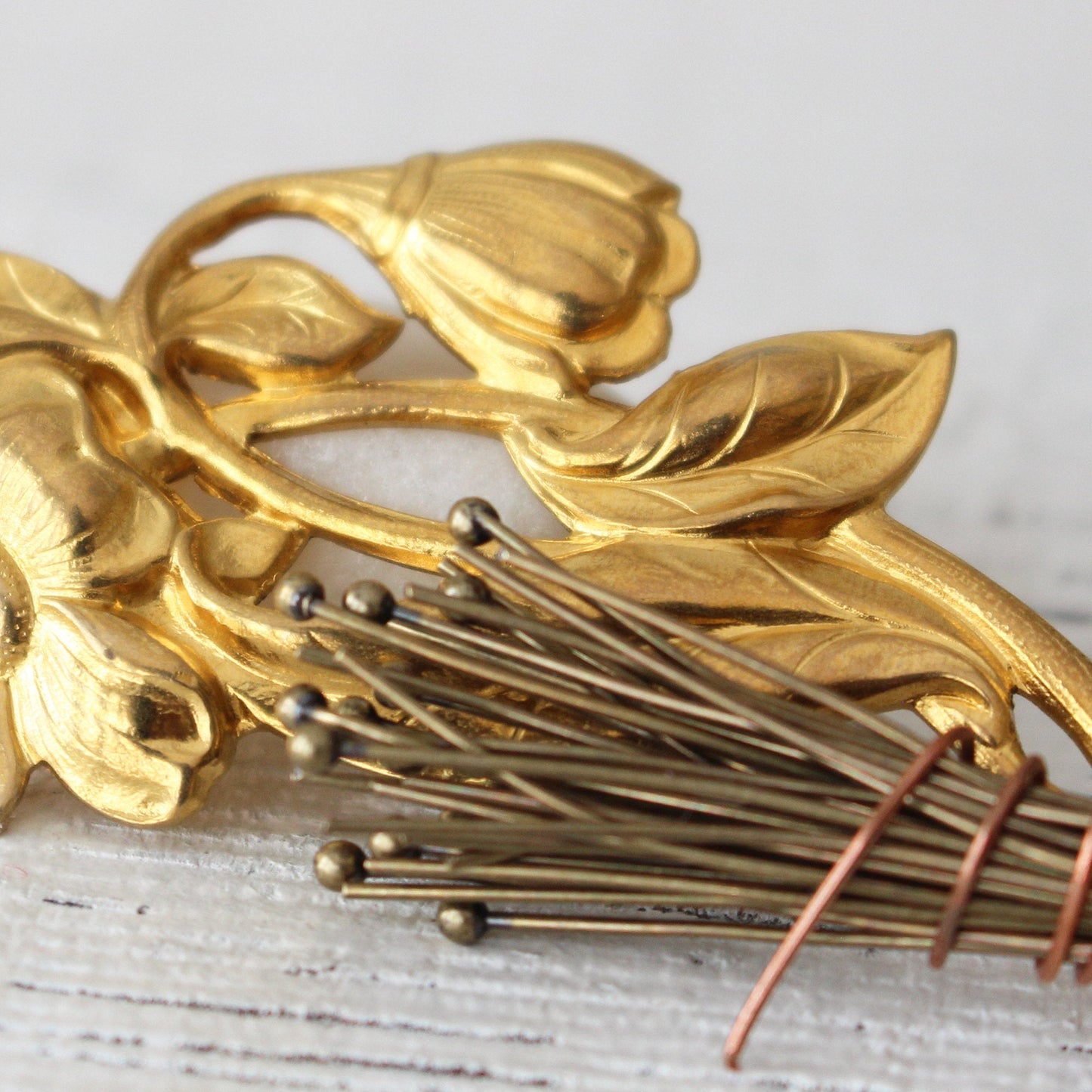 21g Brass Balled Headpins - 2 and 3 inch - 30 pieces