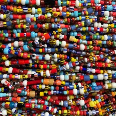 African Seed Beads  - Mixed Colors - 38 Inch Strand
