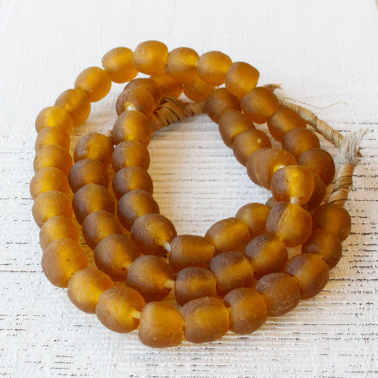 Round Glass Beads - 10-11mm -  Brown - 20 Inches