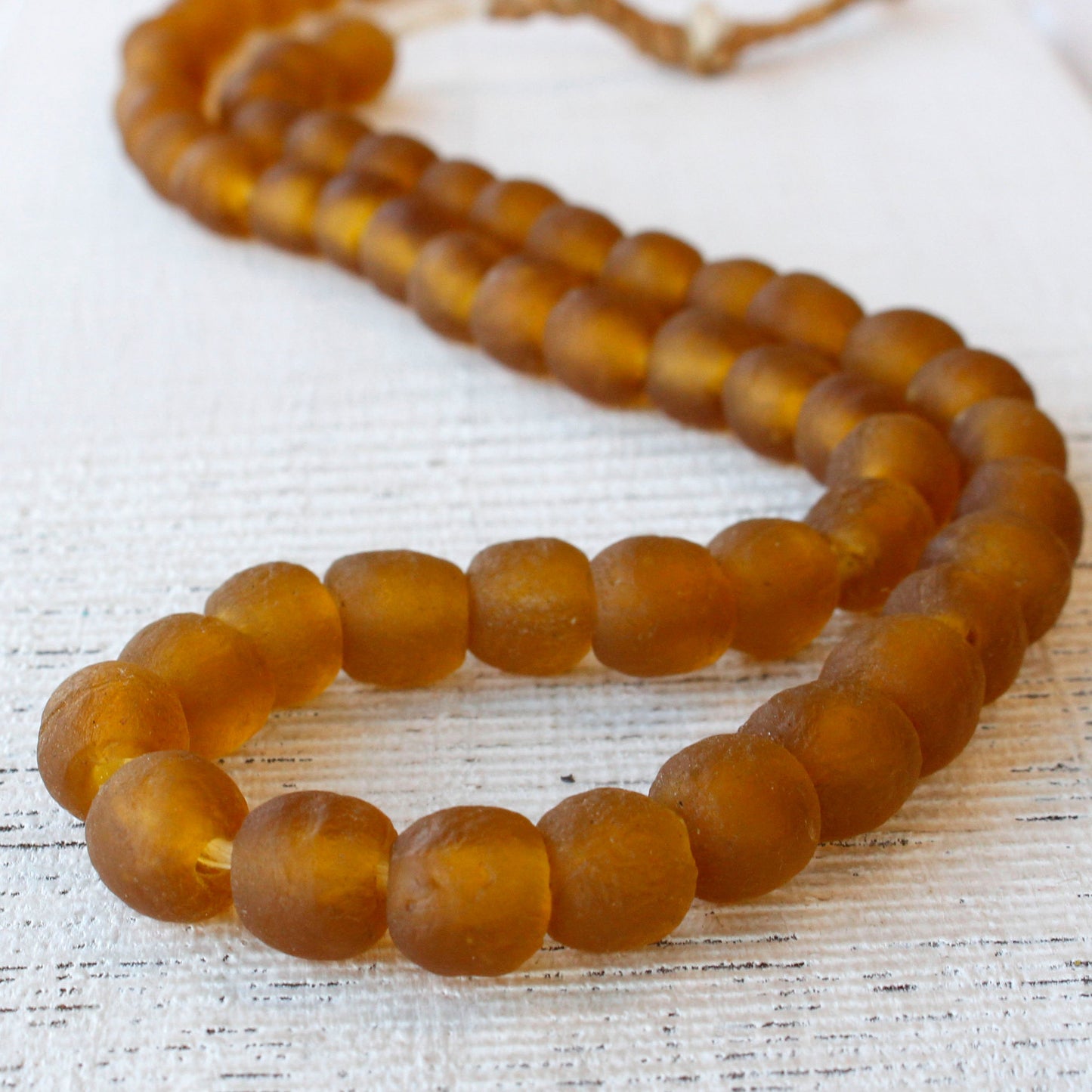 Round Glass Beads - 10-11mm -  Brown - 20 Inches