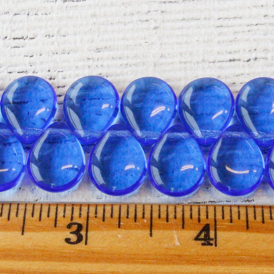 Load image into Gallery viewer, 12x16mm Large Flat Teardrop Beads - Blue - 20 beads
