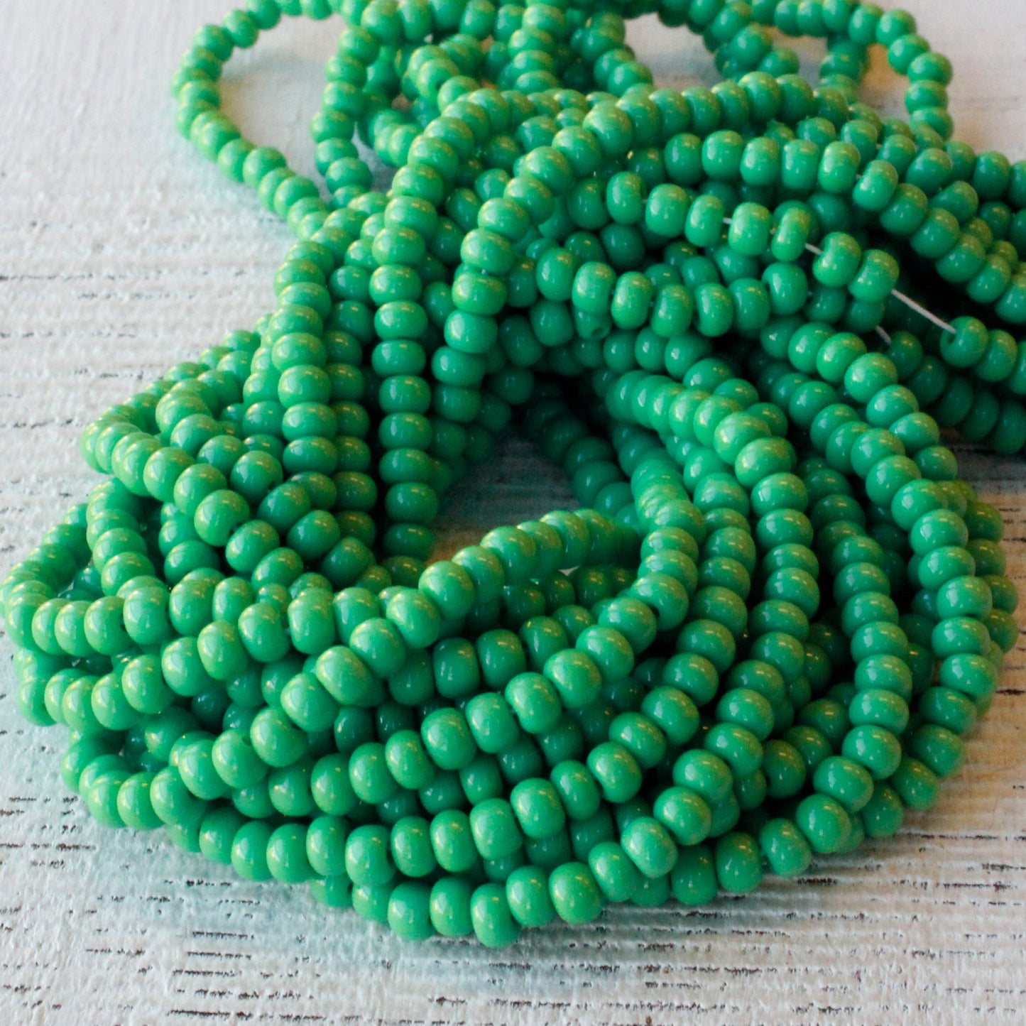 Size 6 Seed Beads - Green - Choose Amount