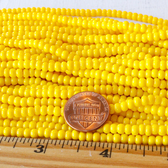 Size 6 Seed Beads - Shiny Bright Yellow - Choose Amount