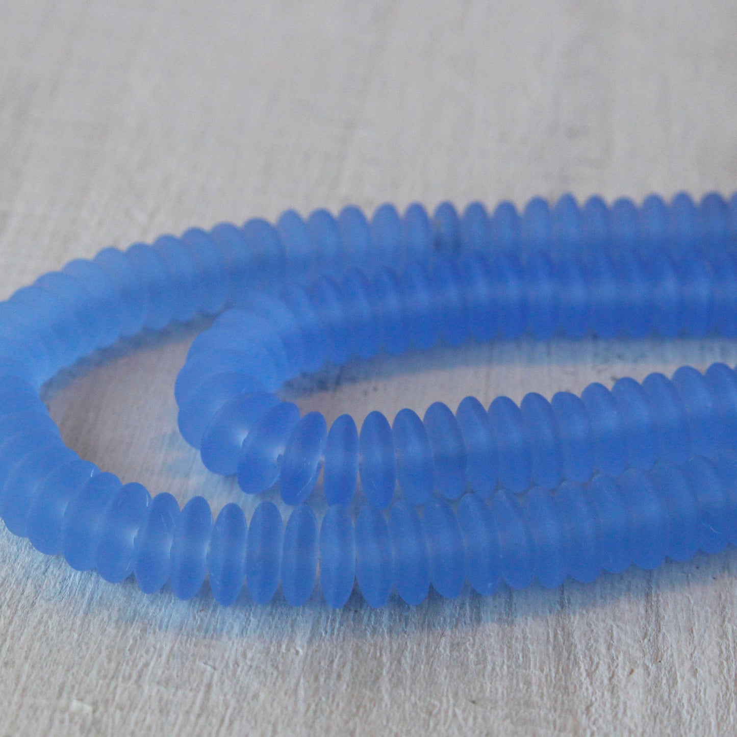 7mm Rondelle Beads - Lt Sapphire Blue - 100 or 50 Beads