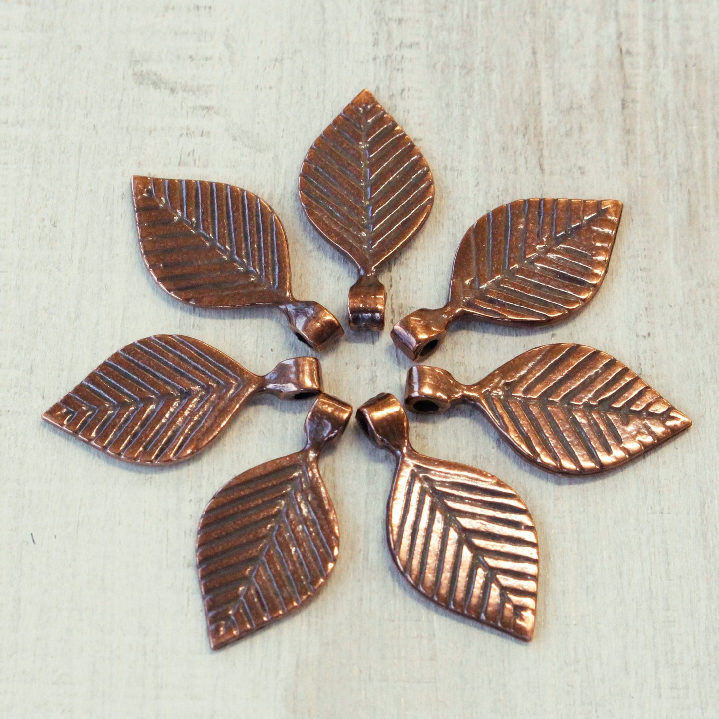 14x29mm Mykonos Metal Leaf Pendant - Bronze