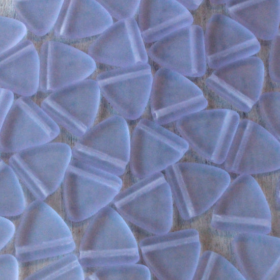 Load image into Gallery viewer, 30 - 12mm Triangle Drop Beads  -  - Frosted Glass Beads - Matte Alexandrite Lavender
