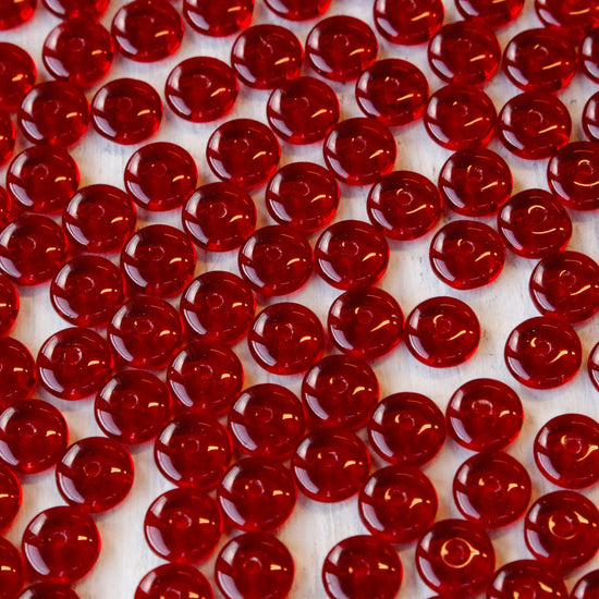 Load image into Gallery viewer, 6mm Rondelle Beads - Garnet Red - 100 beads
