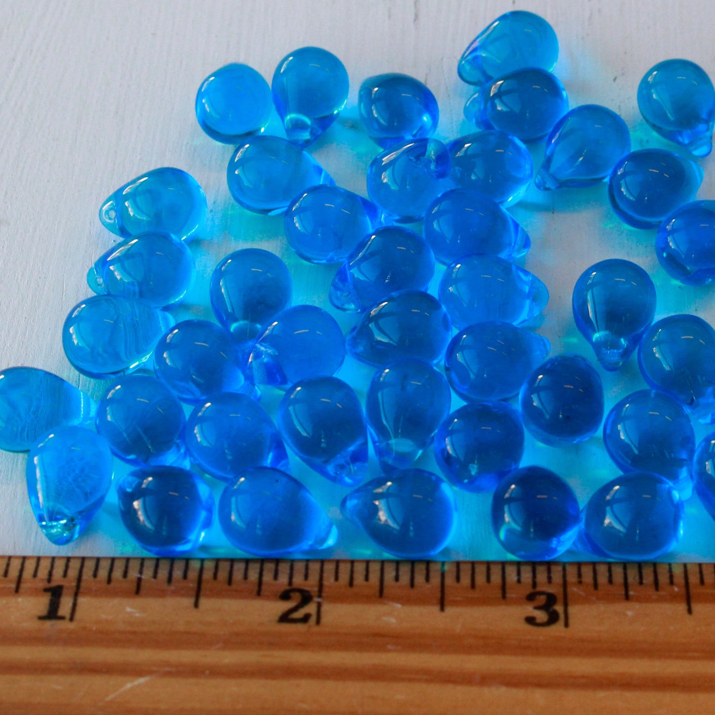 Load image into Gallery viewer, 10x14mm Glass Teardrop Beads - Matte Azure Blue
