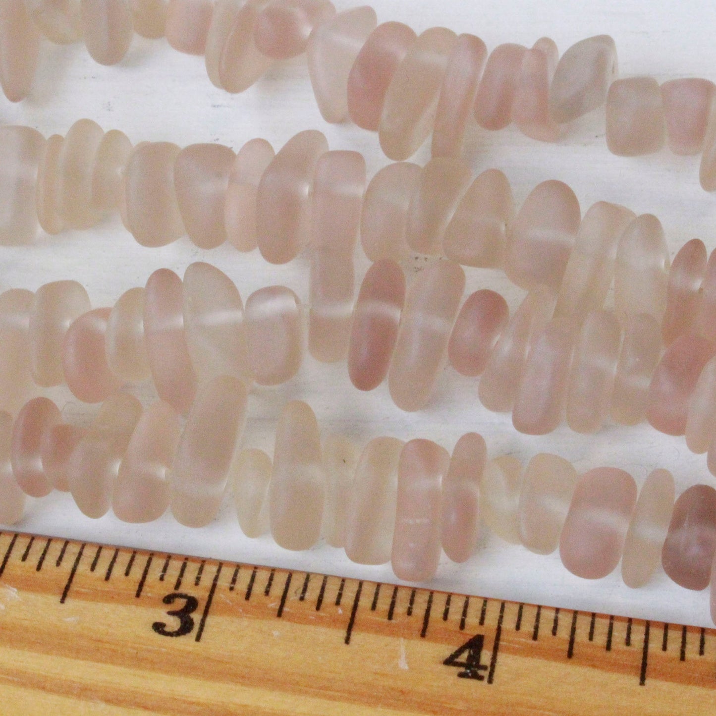 Frosted Glass Pebbles - Lt Peach - 50 Beads